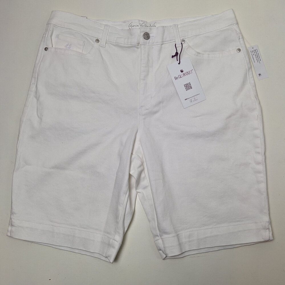 Gloria Vanderbilt Amanda Bermuda Shorts Vintage White Women's 16P NEW-Read note*